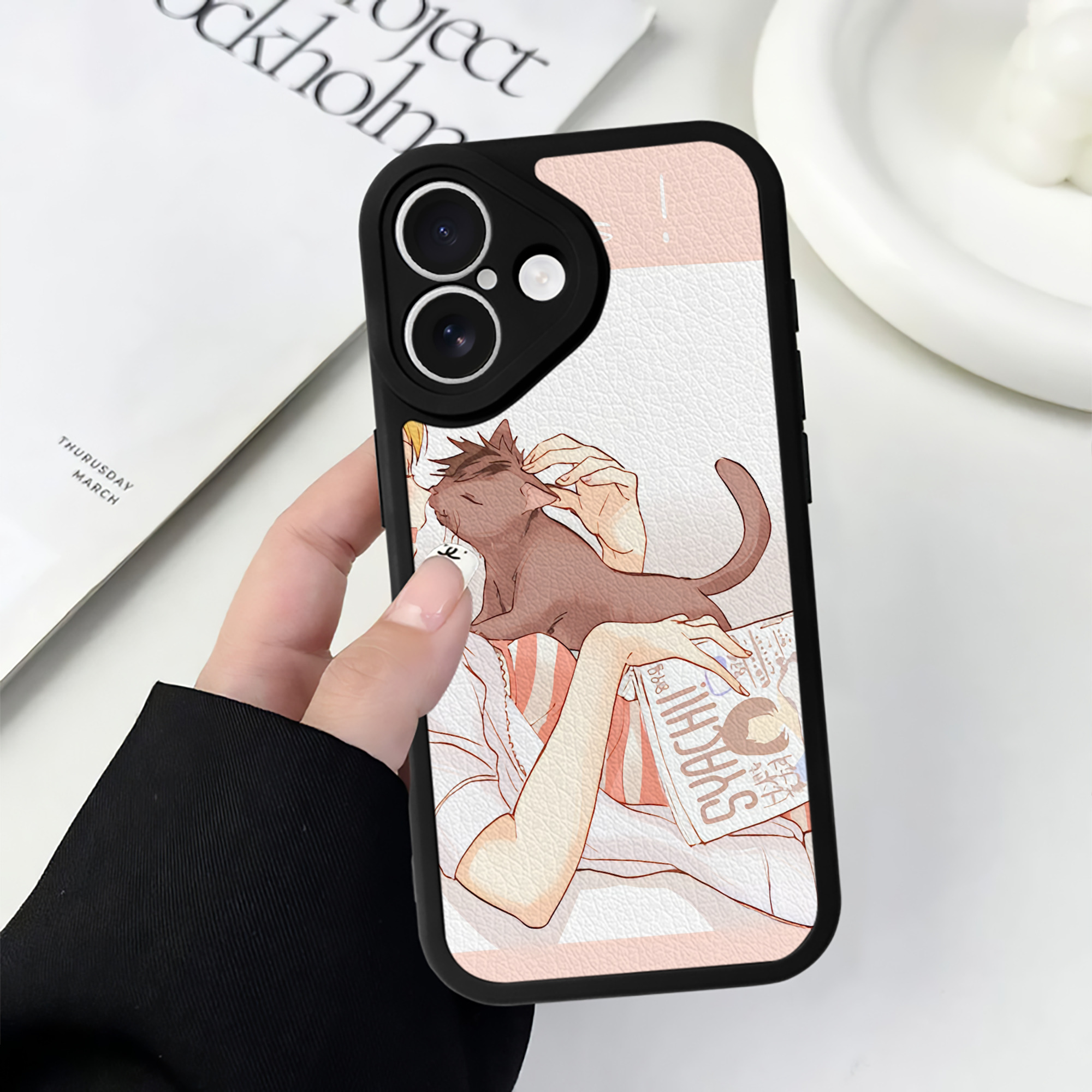 （画像用） ハイキュー!! Haikyu!! 【iPhone 16シリーズ対応】シリコンスマホケース（レザー調） 材質：シリコン